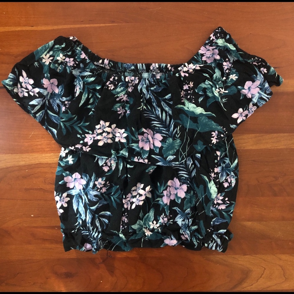 American Eagle Black Off The Shoulder Top